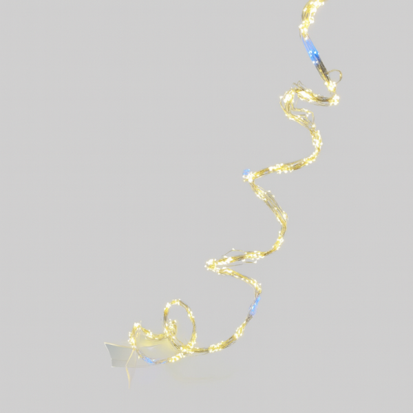 Гирлянда Хвост бел провод 600 LED тепл-белый 4+1 флеш