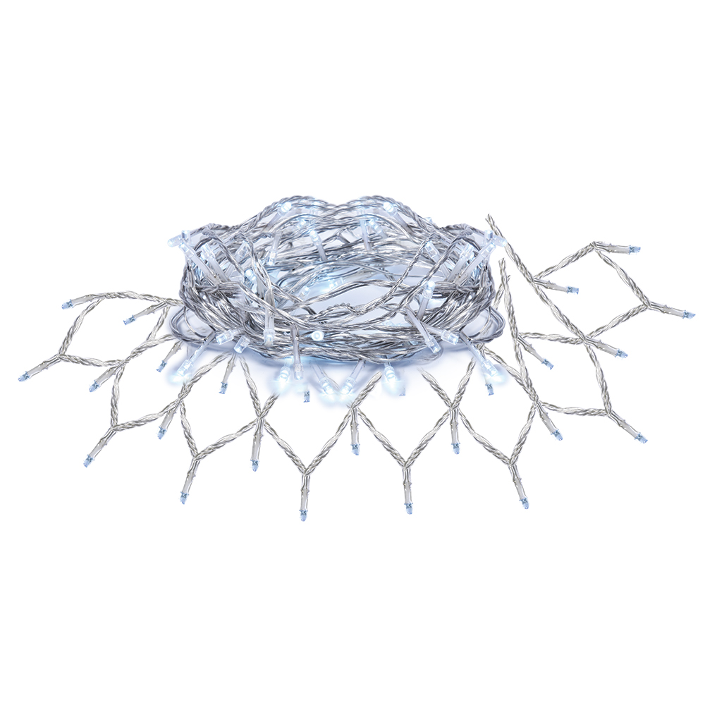 Электрогирлянда "Сеть" 176 холодных LED ламп, контроллер 8 режимов, прозрачный провод, 2*1,5 м, 220 v /20
