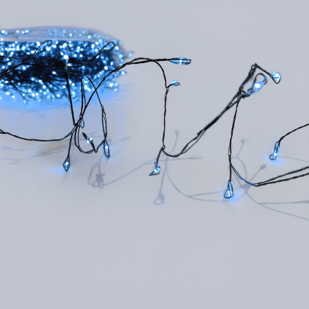 Гирлянда МИШУРА провод зел 50м, 1500 LED белый холод