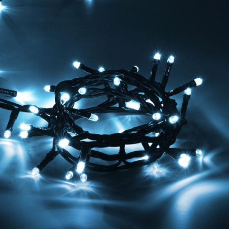 Электрогирлянда "Нить" 200 холодных LED ламп, контроллер 8 режимов, зеленый провод, 20 м, 220 v /20