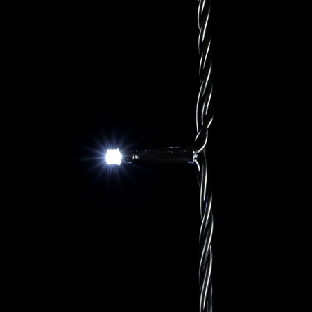 05-023, Светодиодная нить, 10м., 24V, черн. пр., белый