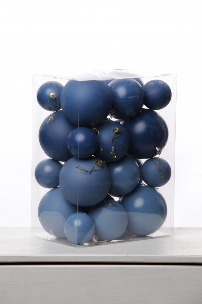 Набор шаров 6, 8, 10 СМ пластик, матовый/глянцевый цвет 30/31/32/33, 24шт