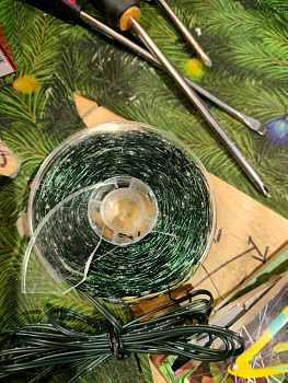 (УЦЕНКА)Электрогирлянда РОСА 1000 теплых LED ламп, провод:зел, 100м