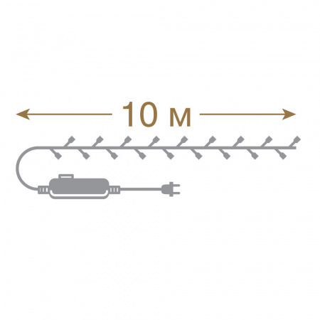 Электрогирлянда "Нить" 100 холодных LED ламп, контроллер 8 режимов, зеленый провод, 10 м, 220 v /20