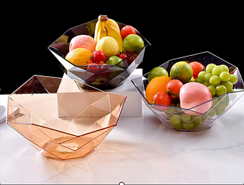 Ваза для фруктов КРИСТАЛ прозрачная 28,5*14,5cm, зел