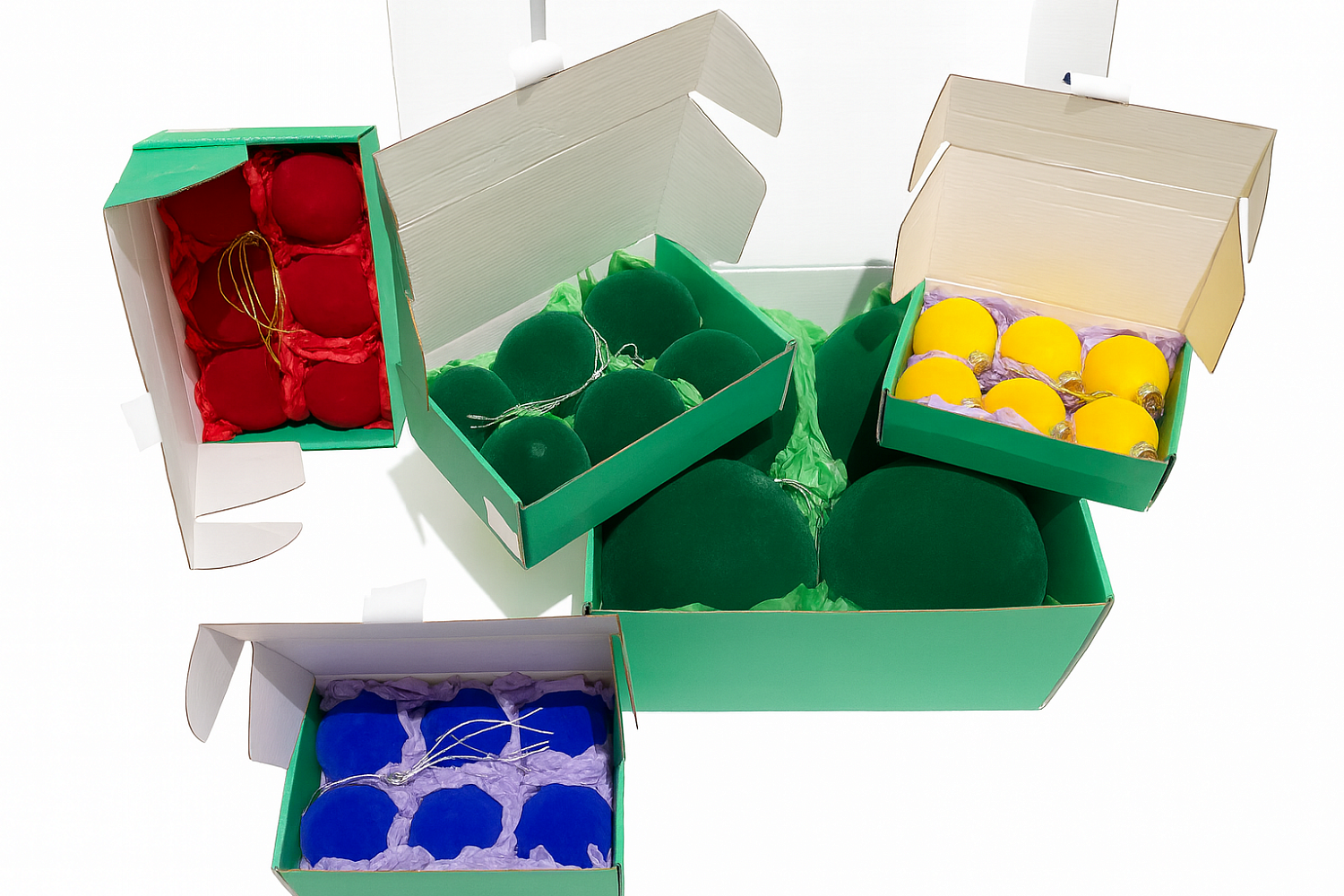 Набор бархатных шаров цвет синий