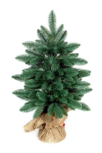 Маленькая да удаленькая! Эта мини-ель создана для того, чтобы украсить новогодний стол. Офисные помещения или, например, ресепшен. Настольная малышка красивая и долговечная. Ветки сделаны из литой хвои зелено-голубого цвета. Она является прекрасным допо