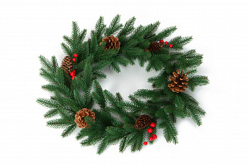 Венок  МОНИКА с шишками и ягодами d50см